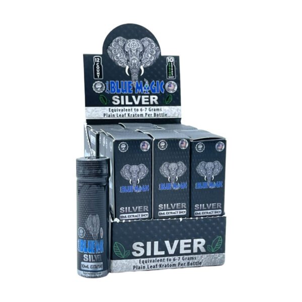 Blue Magic Silver Kratom Extract Shot (165 MIT Per Bottle), Premium Quality