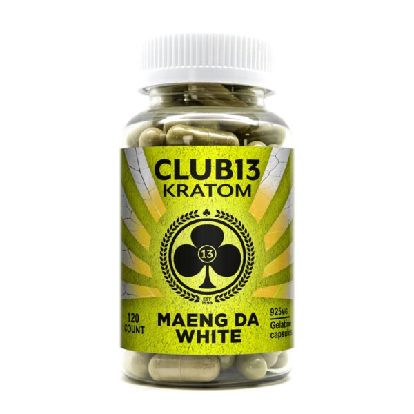 Club 13 Maeng Da White Kratom Capsules (Jumbo 950mg Capsules)