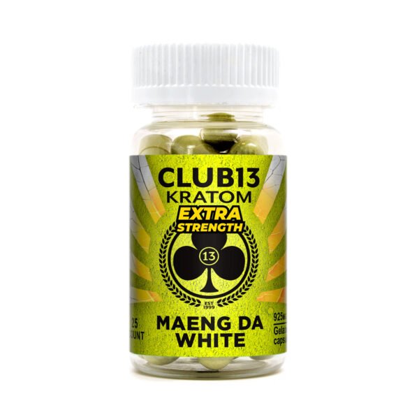 Club 13 Maeng Da White Kratom Capsules (Extra Strength) (Jumbo 950mg Capsules)