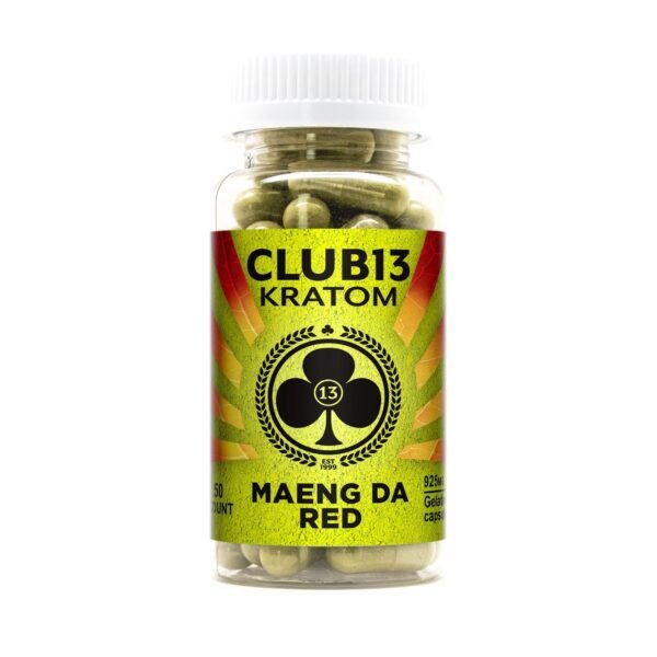 Club 13 Maeng Da Red Kratom Capsules – Jumbo 975MG Capsules