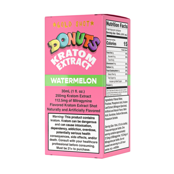 Donuts Kratom Extract Shot – The Gold Shot 250MG (Watermelon Flavor)