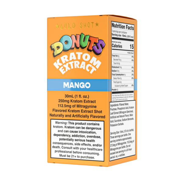 Donuts Kratom Extract Shot – The Gold Shot 250MG (Mango Flavor)