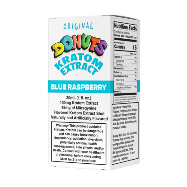 Donuts Kratom Extract Shot – Original 100MG (Blue Raspberry Flavor)