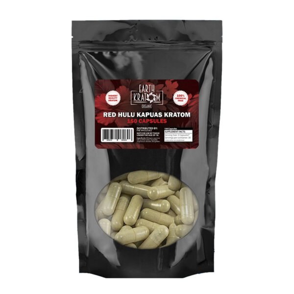 Earth Kratom Red Hulu Kratom Capsules (4 Sizes)