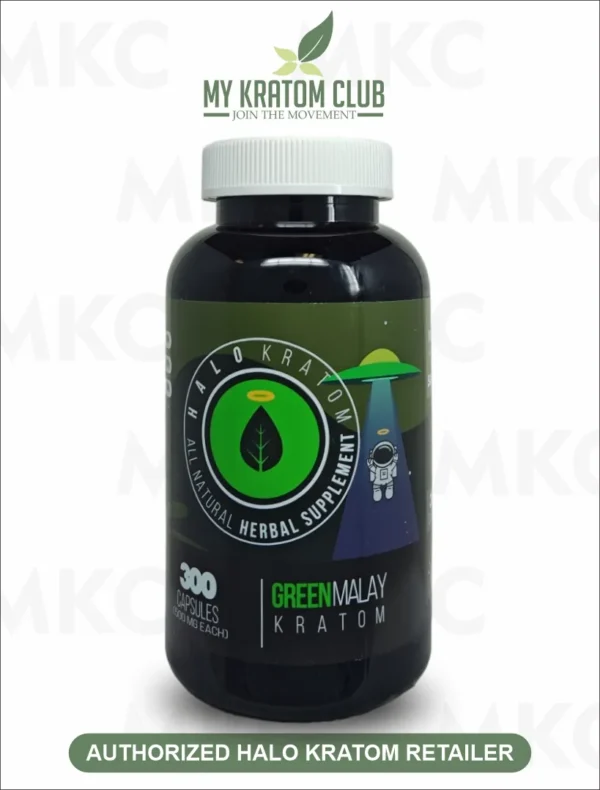 Halo Green Malay Kratom Capsules (300 Count)