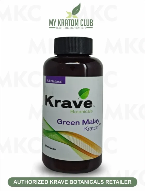 Krave Kratom Green Malay Capsules (4 Sizes)