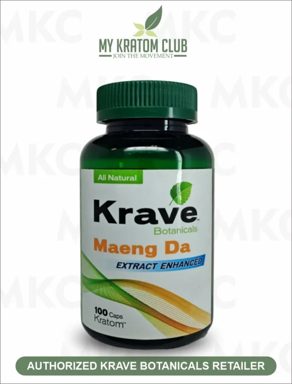 Krave Kratom Maeng Da Extract Enhanced Capsules 100 Count