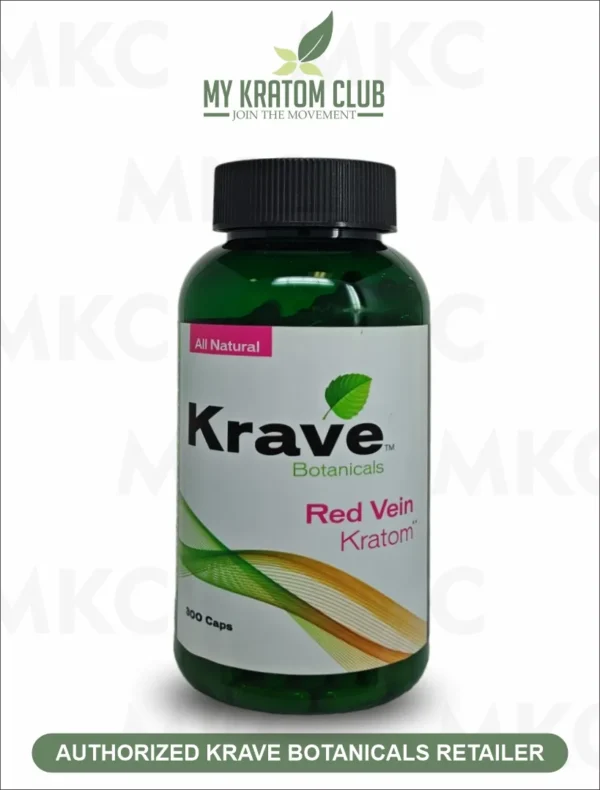 Krave Red Vein Kratom Capsules (4 Sizes)