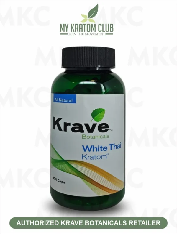 Krave Kratom White Thai Capsules (4 Sizes)