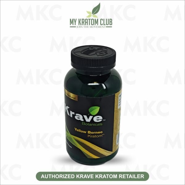 Krave Yellow Borneo Kratom Capsules (300 Count Bottle)