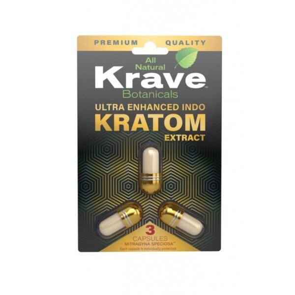 Ultra Enhanced Indo Kratom Extract Capsules by Krave Kratom Botanicals