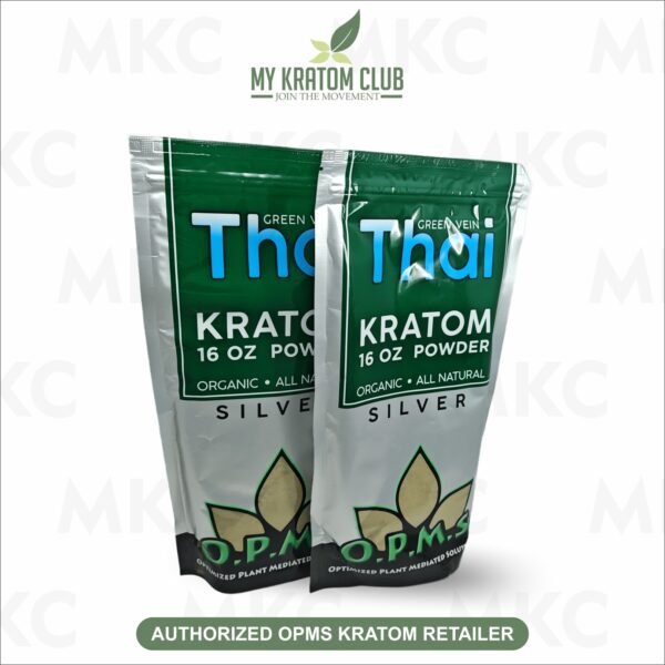 OPMS Silver Thai Green Vein Kratom Powder 16 OZ