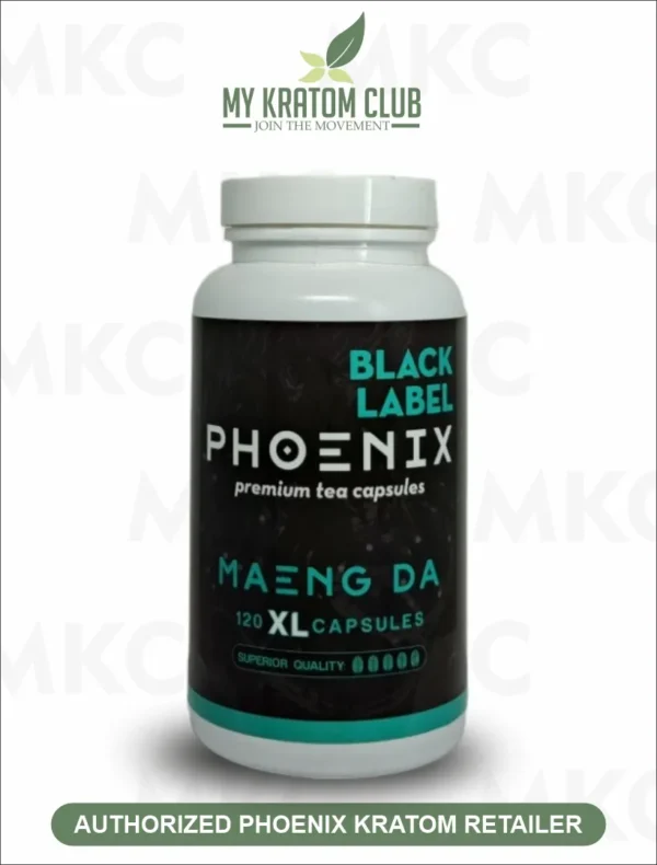 Phoenix Black Label Maeng Da XL Kratom Capsules (Jumbo 1000mg Full Spectrum Extract Capsules)