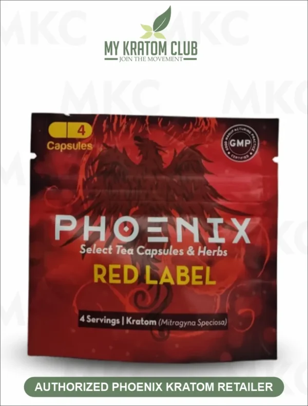 Phoenix Red Label Kratom Extract Capsules, 4 CT