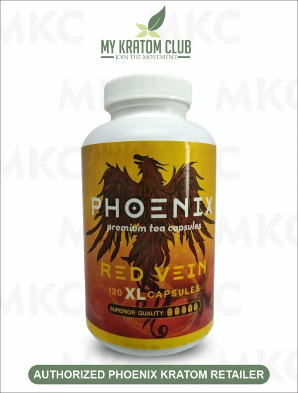 Phoenix Red Vein Kratom Capsules, XL 1 Gram