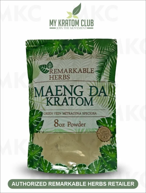 Remarkable Herbs Kratom Green Maeng Da Powder (2 Sizes)