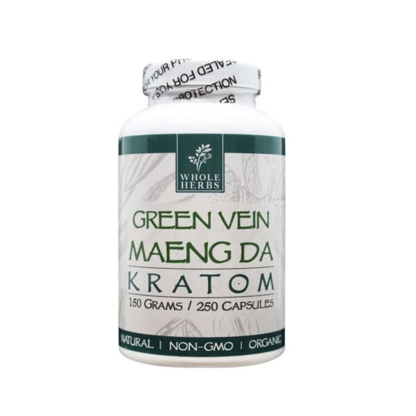 Whole Herbs Maeng Da Green Kratom Capsules (2 Sizes)