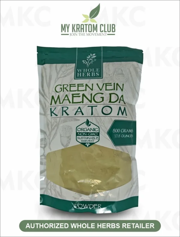 Whole Herbs Green Vein Maeng Da Kratom Powder | Organic, NON-GMO - Image 2