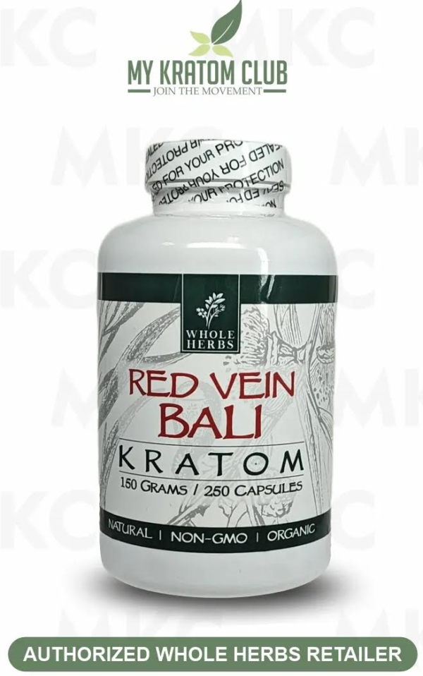 Whole Herbs Kratom Red Bali Capsules (2 Sizes)