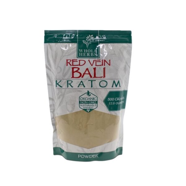 Whole Herbs Red Vein Bali Kratom Powder, 500 Grams